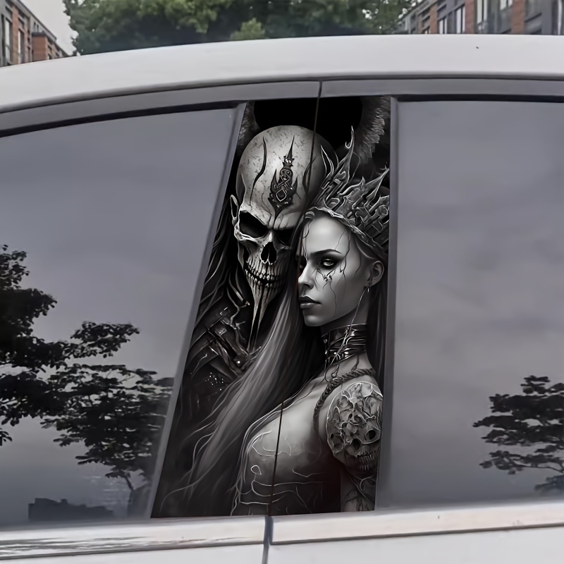Car Accessories Joker - 2-delige zelfklevende autostickers met Skeleton King
