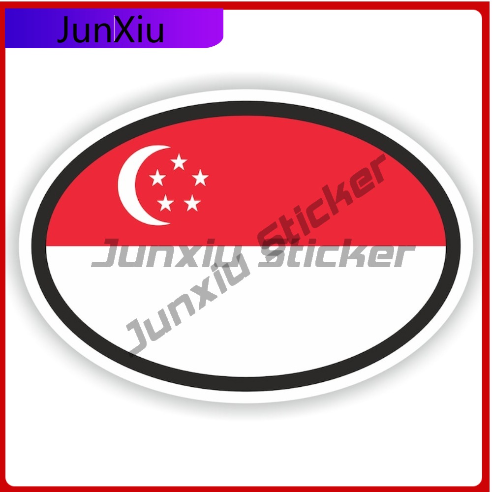 Singapore Vlag Ovale Sticker A - Car Accessories Singapore recensie en prijs